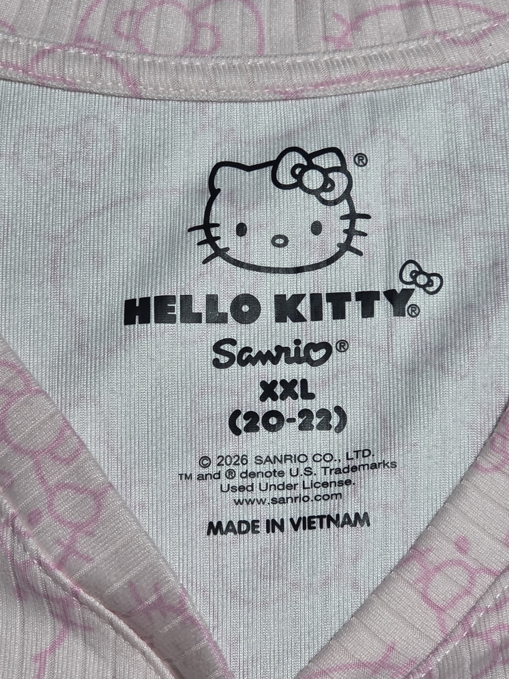 Hello Kitty Ribbed Henley 2-Piece Pajama Set Sz XXL *NWT - Picture 8 of 15